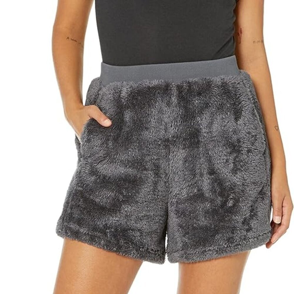 UGG Women's Camilia Sherpa Shorts Polyester in Coal/Tar, Size M